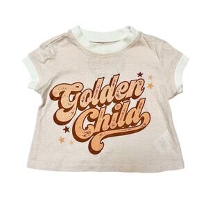Tiny Whales Golden Child Ringer Tee Size 2